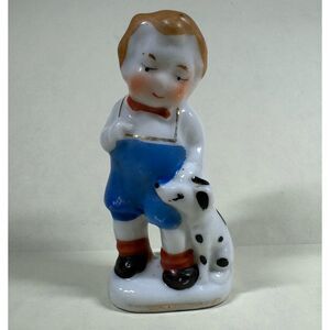 Vintage Little Boy Blue Figurine with Dalmatian Made in Occupied Japan